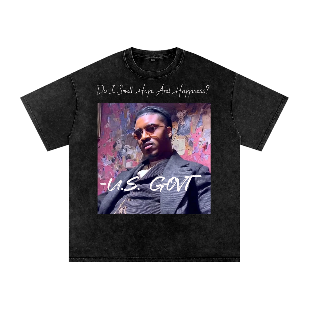 Snow Washed Oversized Cotton T-Shirt